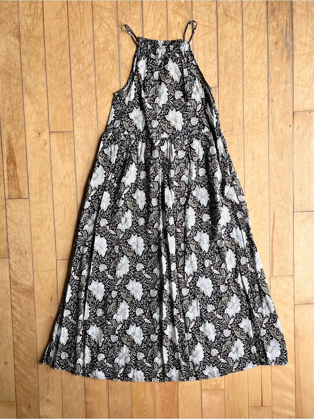 Old Navy Floral Boho Maxi Cottagecore High Neck Sleeveless Dress Size XS